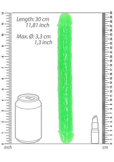 Realrock 12" Glow-N-Dark Double Dong Green - Image 4
