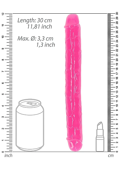 Realrock 12" Glow-N-Dark Double Dong Pink - Image 4