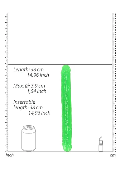 Realrock 15" Glow-N-Dark Double Dong Green - Image 4