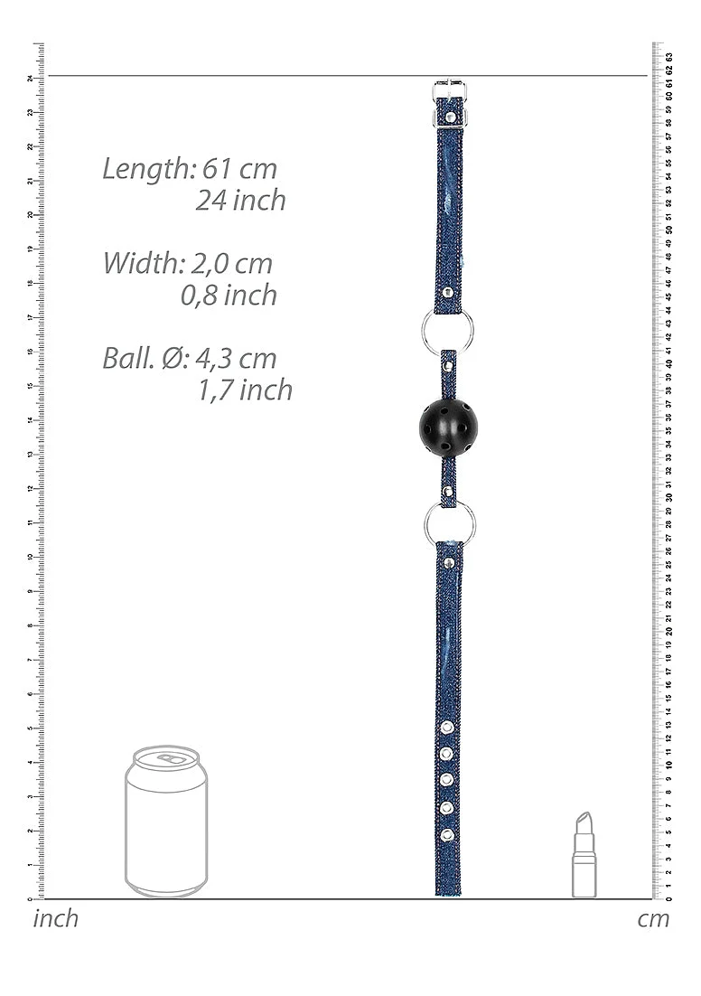 Ouch Denim Breathable Ball Gag Blue - Image 5