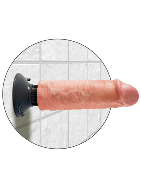 King Cock 6" Vibrating Cock Flesh - Image 5