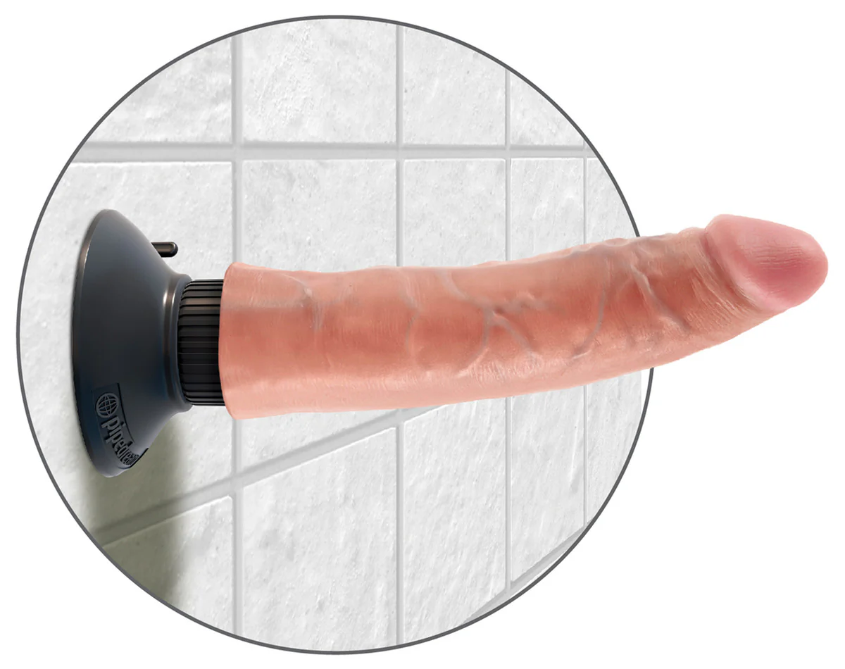 King Cock 7" Vibrating Cock Flesh - Image 5