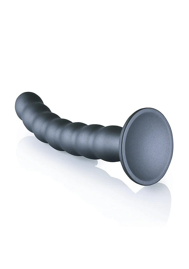 Ouch Beaded G-Spot Dildo 8'' Gun Metal - Image 3