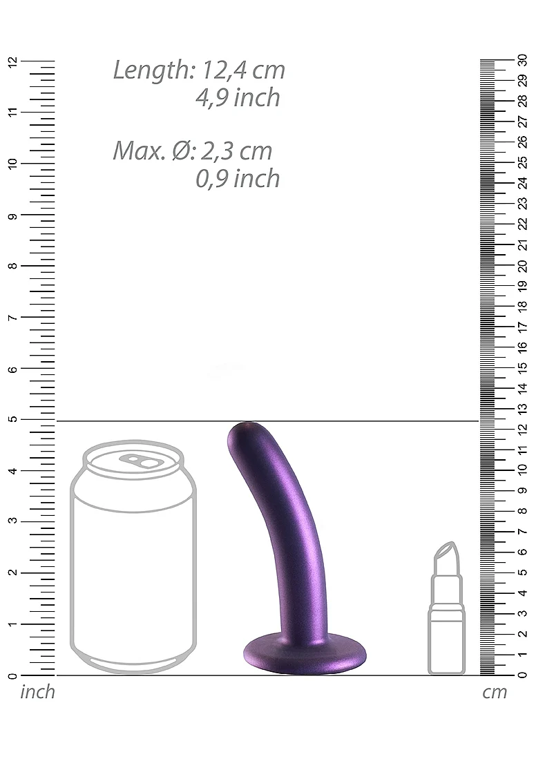 Ouch Smooth G-Spot Dildo 5'' Metallic Purple - Image 4