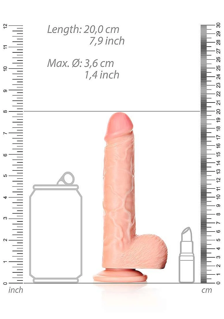 Realrock 7" Cock With Balls - Regular Straight - Flesh - Image 6