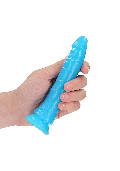 Realrock 6" Glow-N-Dark Dildo Blue - Image 3