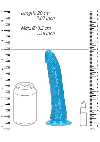 Realrock 7" Glow-N-Dark Dildo Blue - Image 4