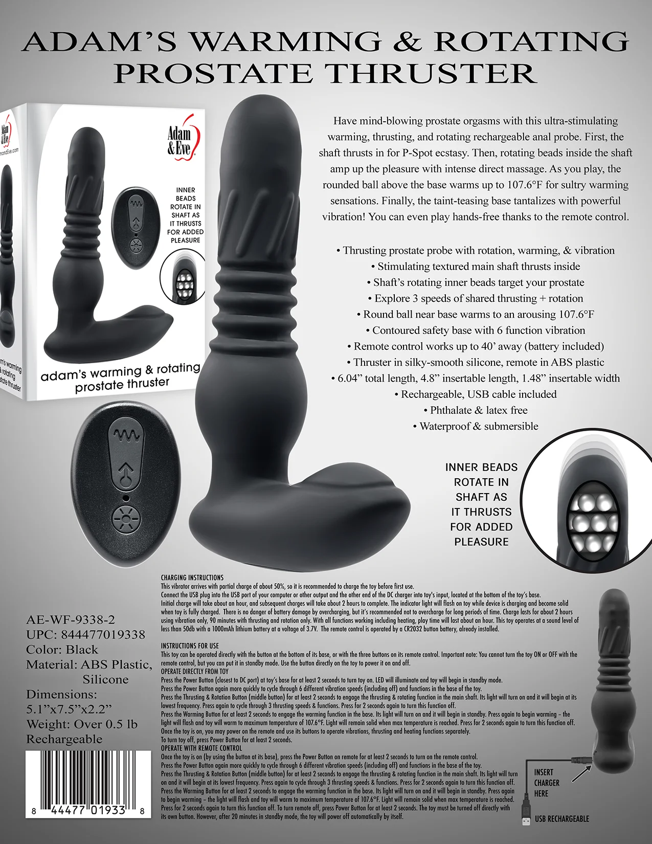 Adam & Eve Adams Warming & Rotating Prostate - Image 4