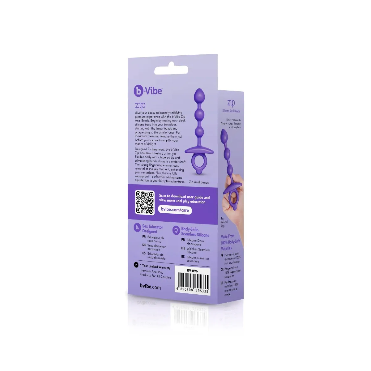 B-Vibe Butties Zip Silicone Anal Beads - Image 5
