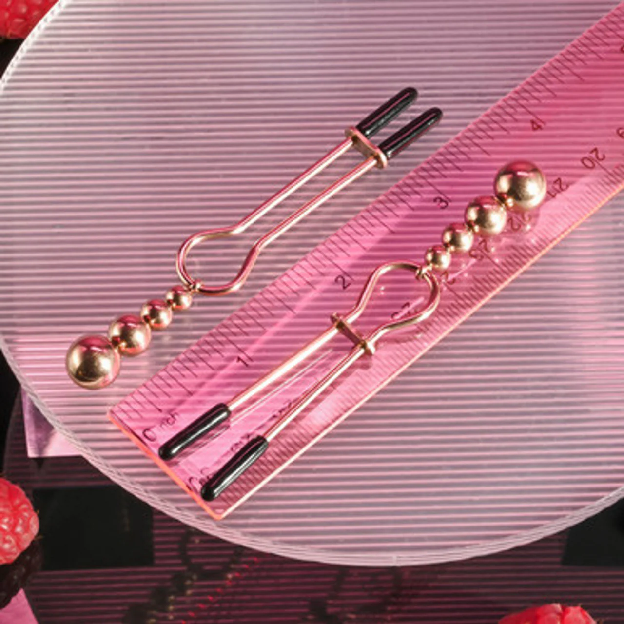 Selopa Beaded Nipple Clamps Rose Gold - Image 4