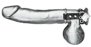 C&B Metal Cockring w/Locking Ball Strap