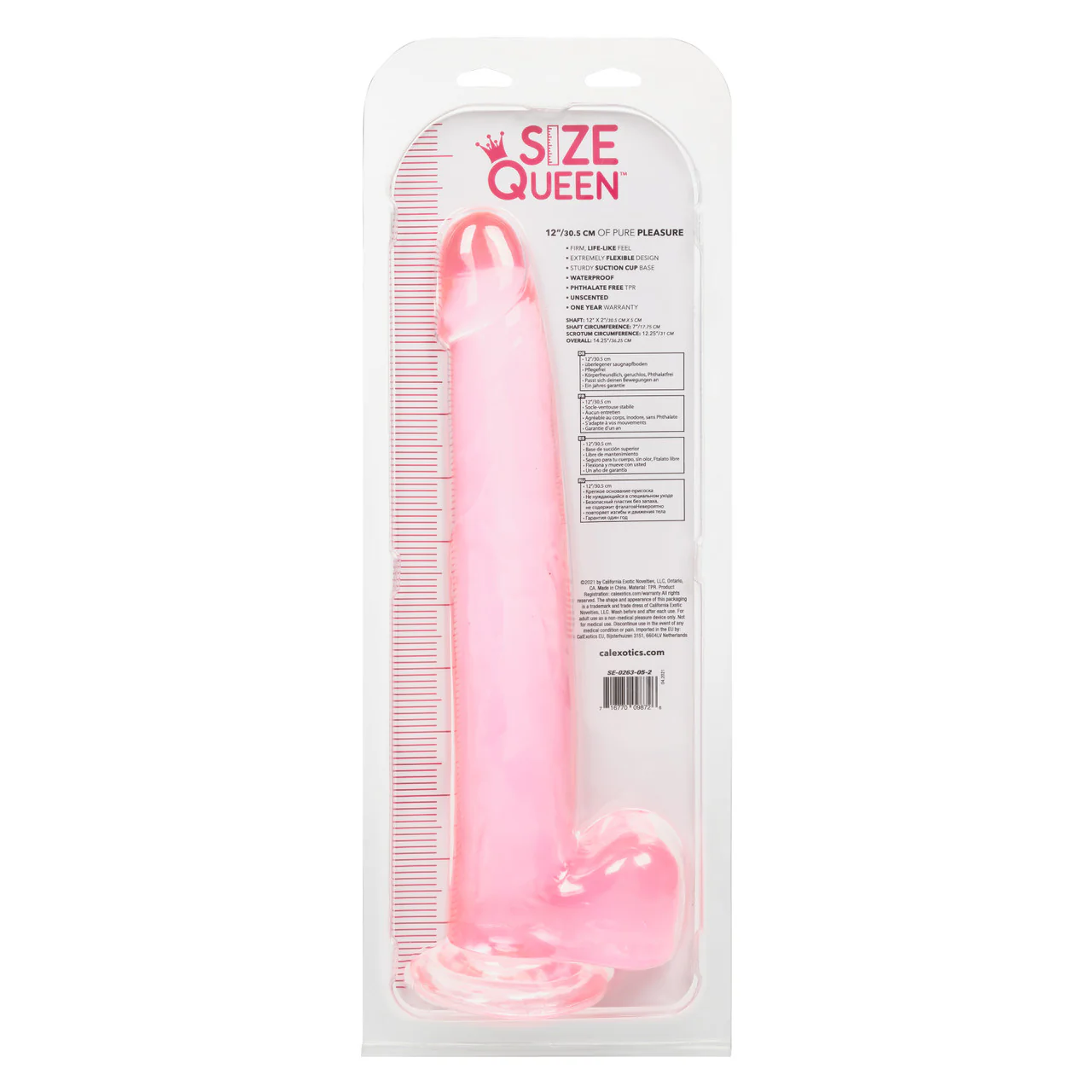 Cal Exotics Size Queen 12" Pink Dong w/ Balls - Image 11