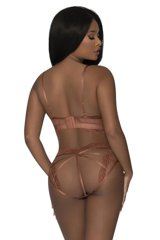 Exposed Caramel Kiss Bralette & Open Back G Panty Set L/XL M273 - Image 2