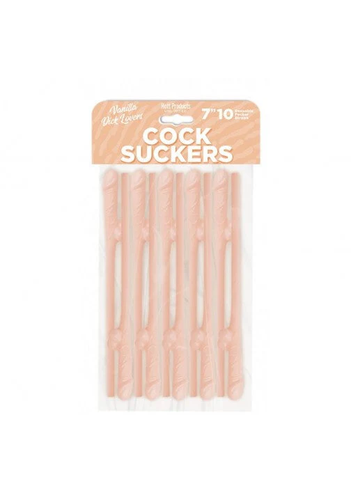 Cock Suckers 10pk Straws - Flesh