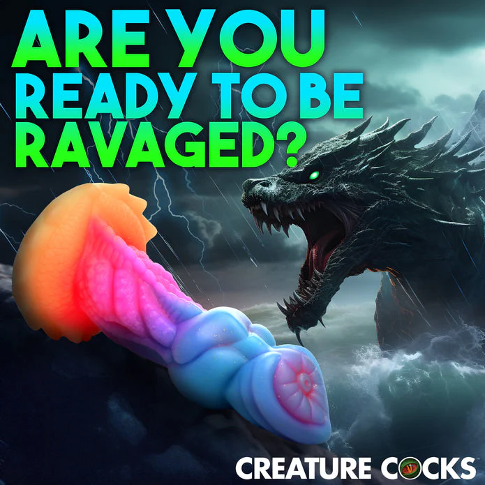 Creature Cocks Aqua-Cock 7.6" Glow-In-The-Dark Silicone Dildo - Image 10