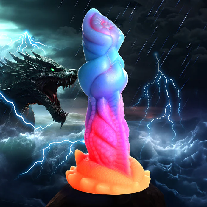 Creature Cocks Aqua-Cock 7.6" Glow-In-The-Dark Silicone Dildo - Image 2