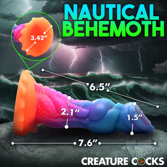 Creature Cocks Aqua-Cock 7.6" Glow-In-The-Dark Silicone Dildo - Image 9