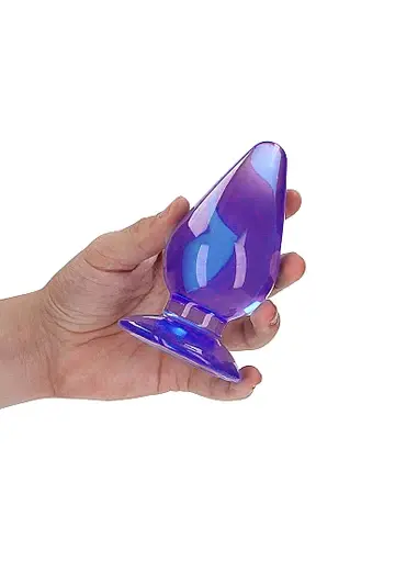 Realrock 3.5" Crystal Clear Plug Purple - Image 4