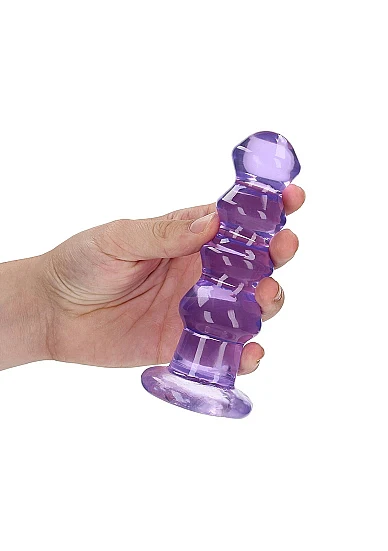 Realrock 5.5" Crystal Curvy Dildo Purple - Image 2