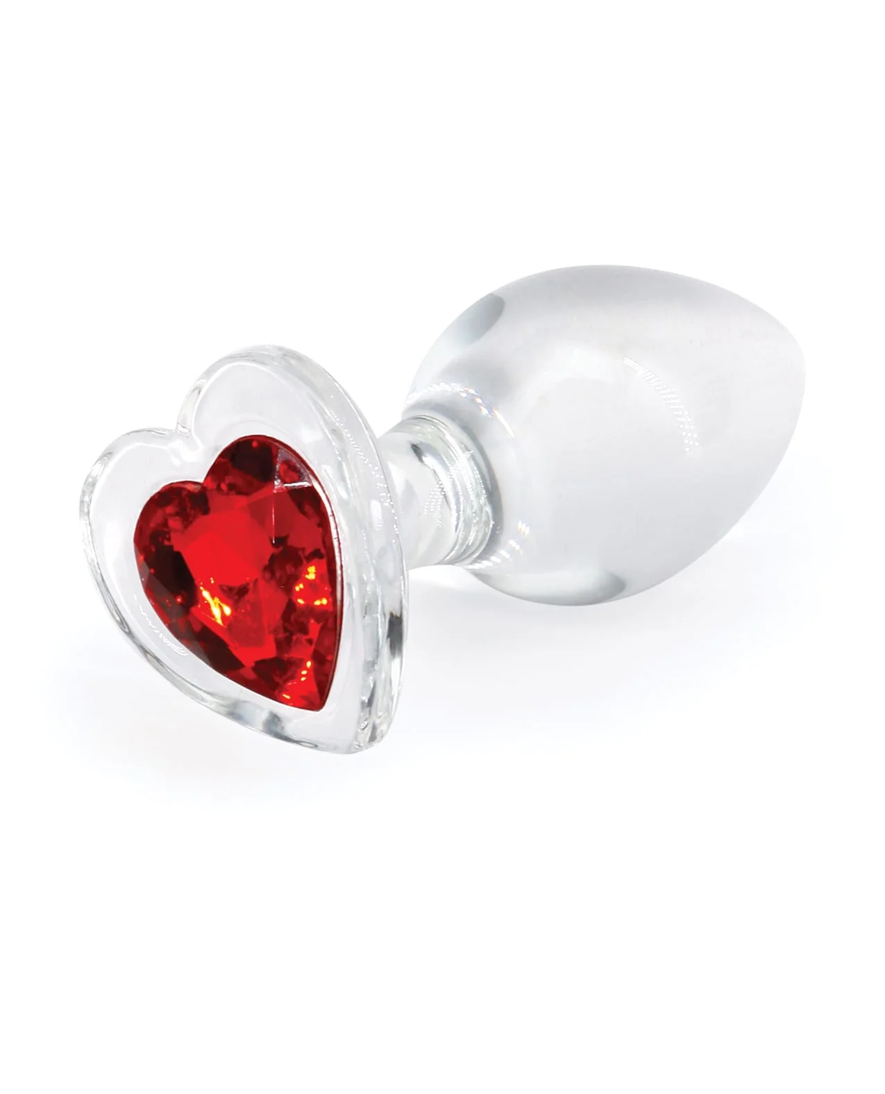Crystal Desires Glass Heart Gem Butt Plug Medium Red - Image 2
