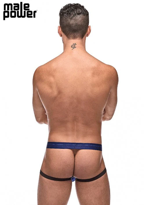 Male Power Diamond Mesh Jock Ring Navy L/XL - 398264 - Image 3
