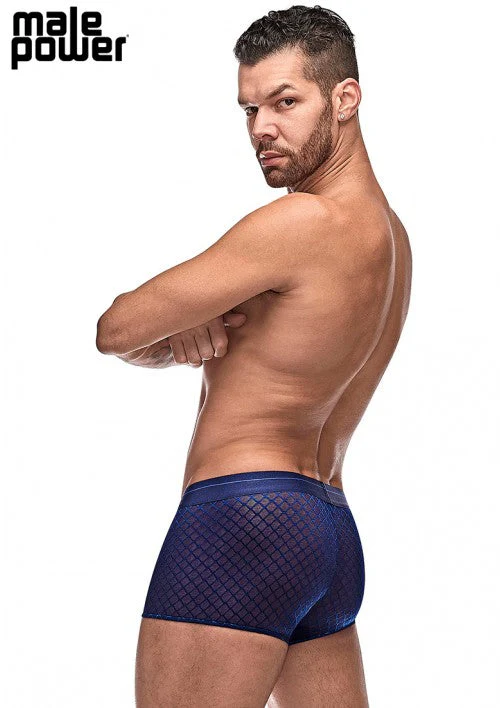 Male Power Diamond Mesh Mini Short Navy XL - 145264 - Image 2