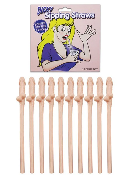 Dicky Sipping Straws 10pk Flesh - 1099