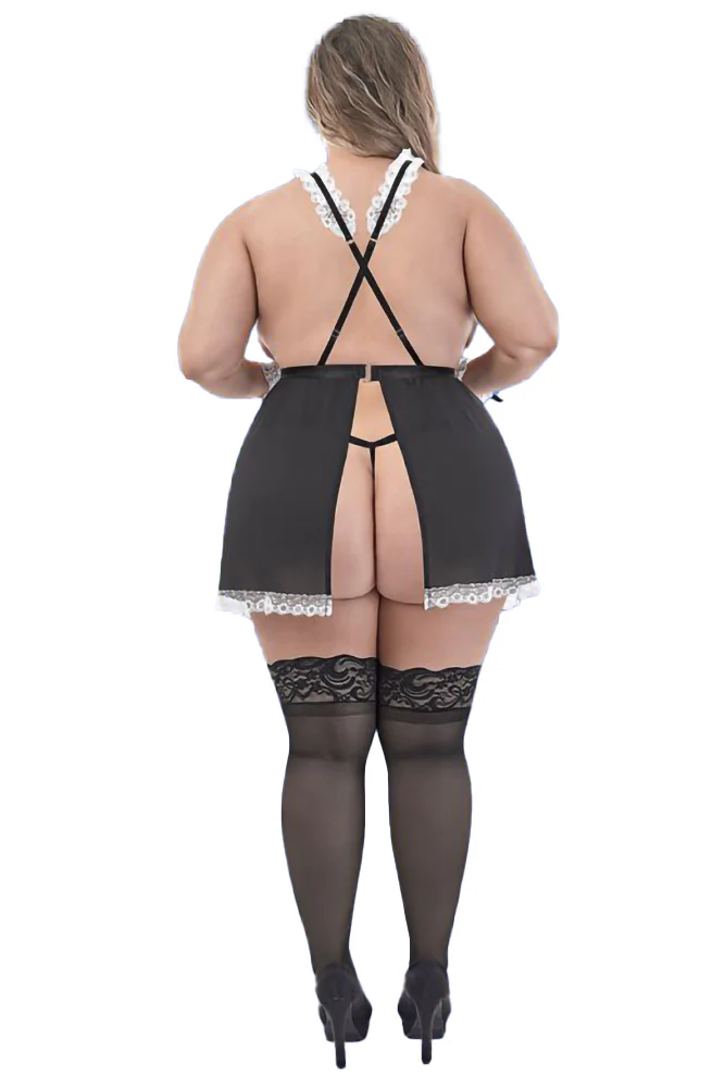 Exposed Dirty Duster Set Queen Black C147q - Image 3
