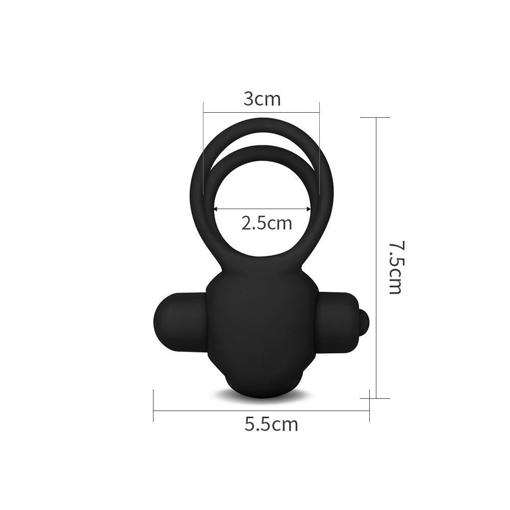 Love Toy Duo Cockring Black LV1427 - Image 2