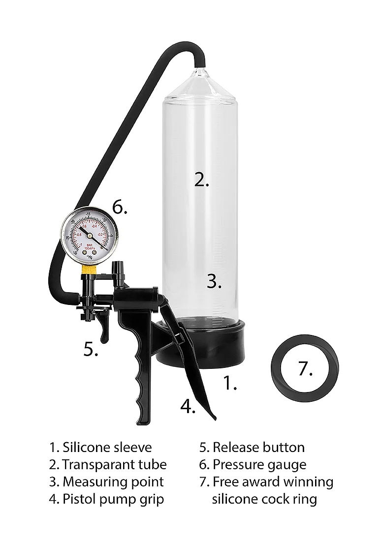 Pumped Elite Beginners Pump with PSI Gage - Translucent - Image 3