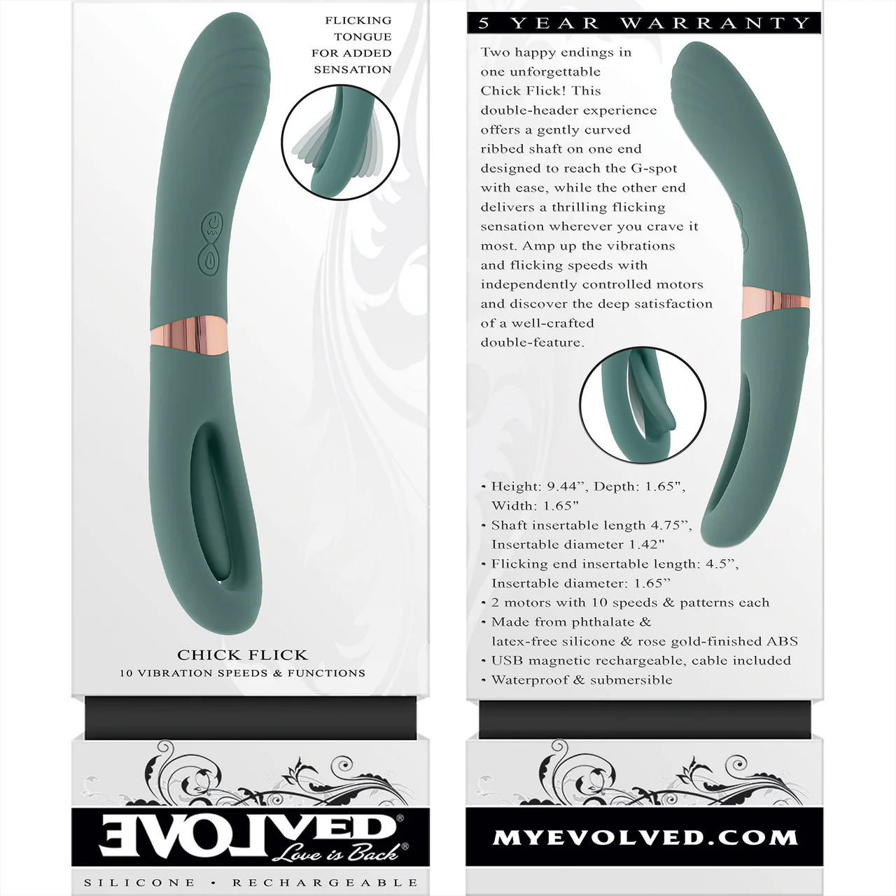 Evolved Chick Flick Dual Ended Flickering Tongue G-Spot Vibrator - Image 18
