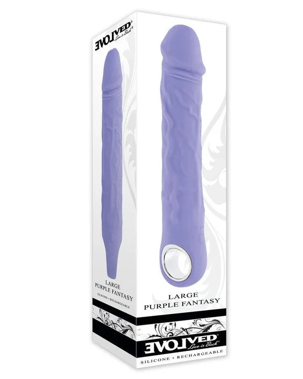 Evolved Large Purple Fantasy Realistic Dildo Vibrator - Image 2