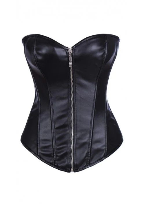 Oh Yeah Faux Leather Corset Black XL - A2803