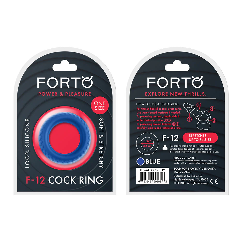 Forto F-12 Cock Ring Blue