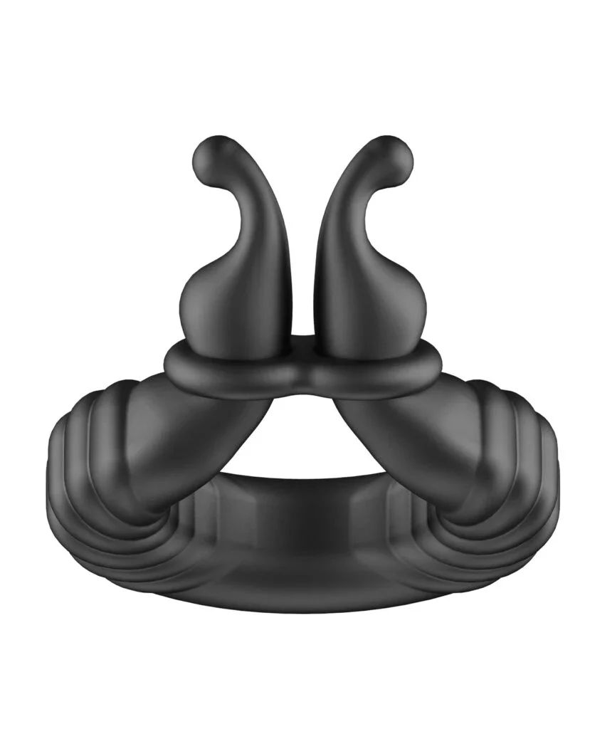 Forto F-24 Textured Vibrating Cock Ring Black - Image 3