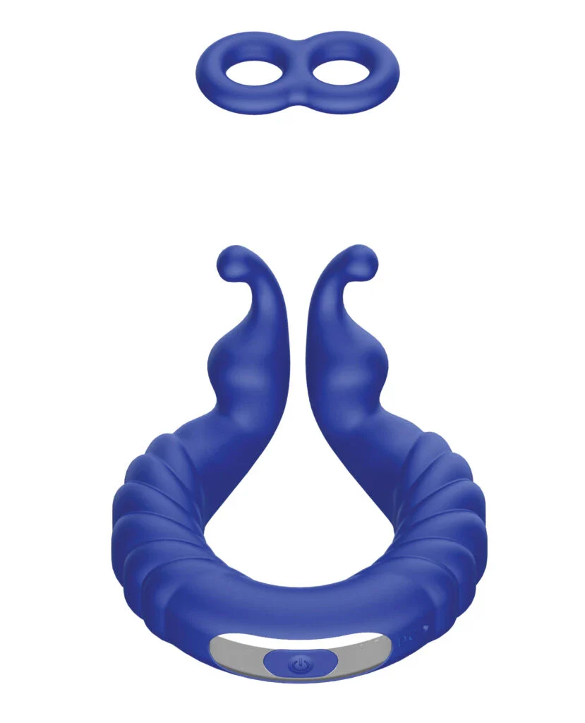 Forto F-24 Textured Vibrating Cock Ring Blue - Image 2