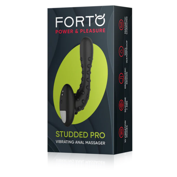 Forto Studded Pro Vibrating Anal Massager Black