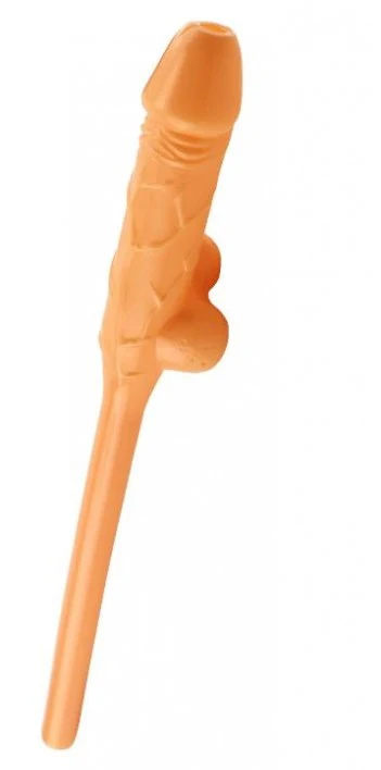 11" Jumbo Sucking Straw Flesh - Single