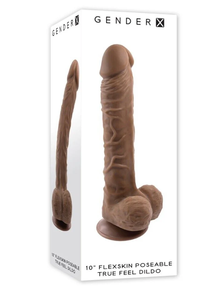 Gender X 10" Flexskin Poseable True Feel Dildo Dark