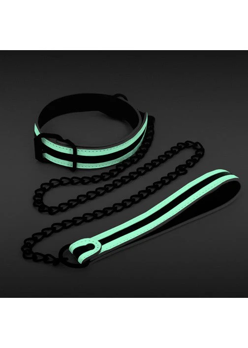 Glo In The Dark Bondage Collar & Leash - Image 3