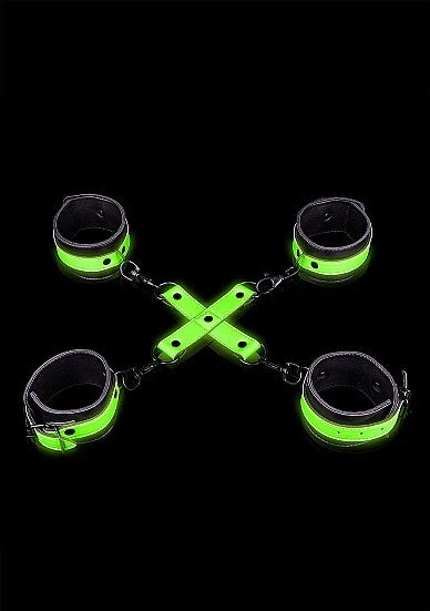 Ouch Glow In The Dark - Bonded Leather Hogtie Hand & Ankle Cuffs - Image 2
