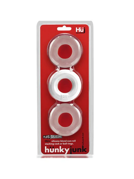 Huj Hunky Junk 3pk Ring White/Clear Ice