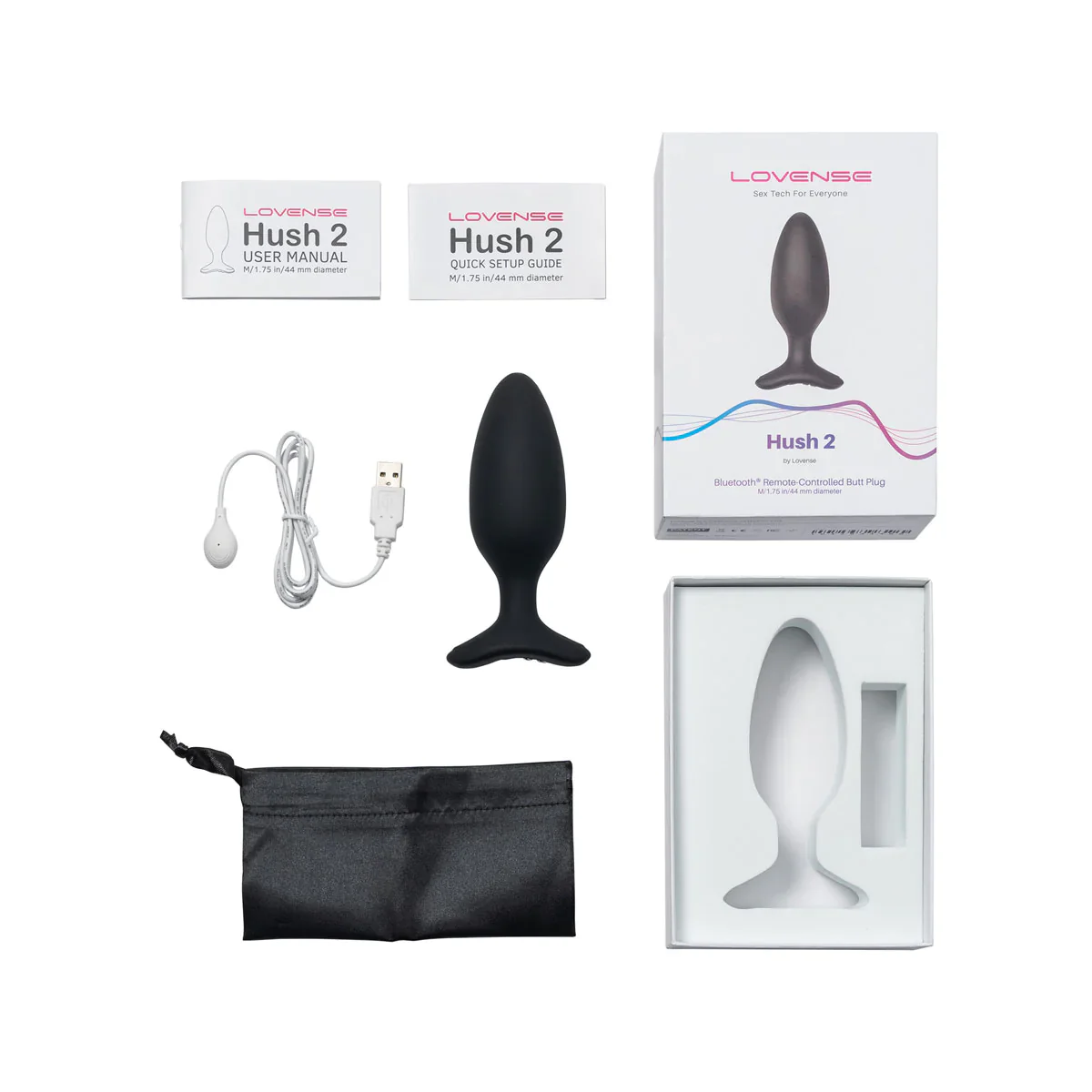 Lovense Hush 2 App-Controlled Silicone Vibrating Butt Plug 1.75" - Image 4