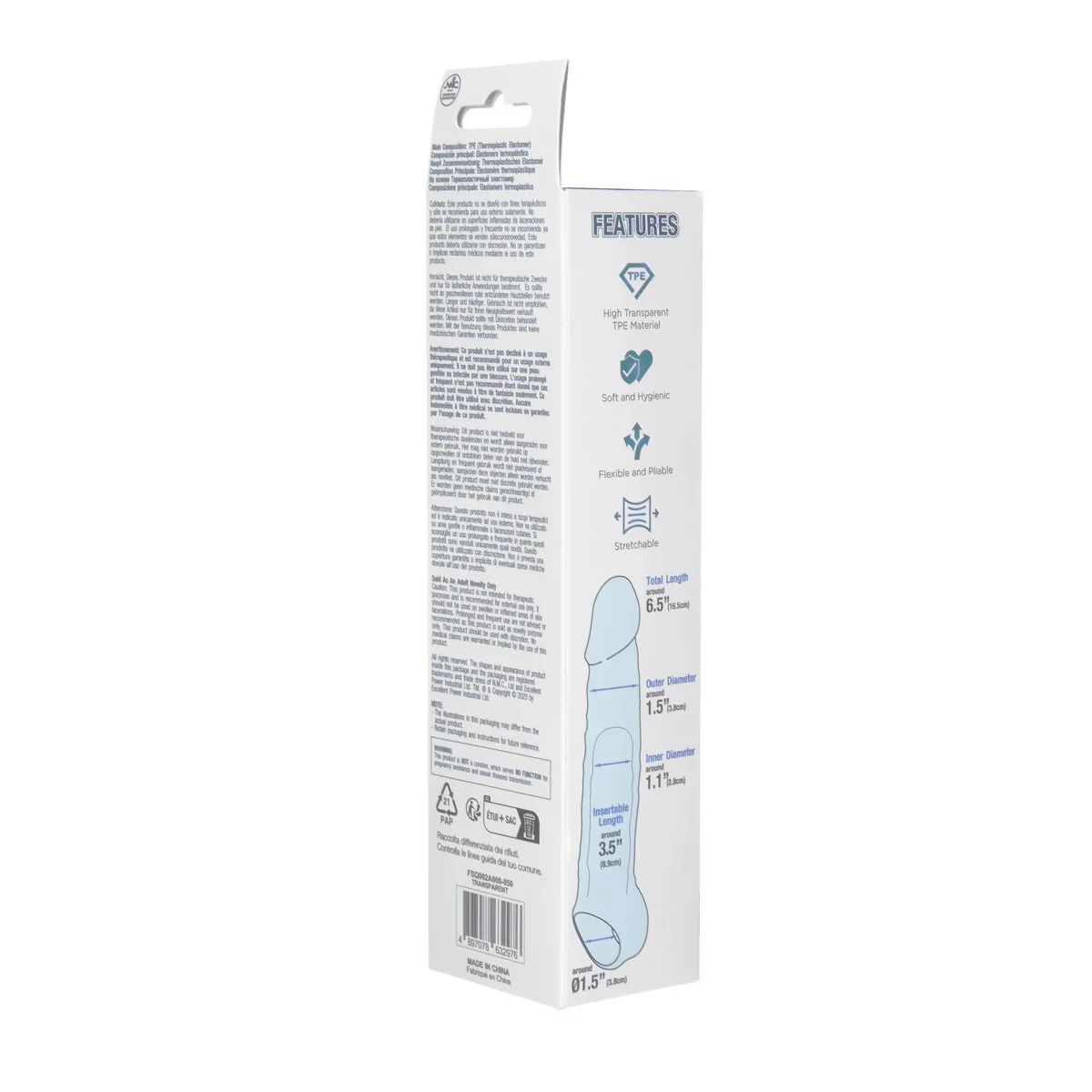 Ice Crystals Collection Length Enhancer Penis Extender Sleeve 6.5" - Image 6