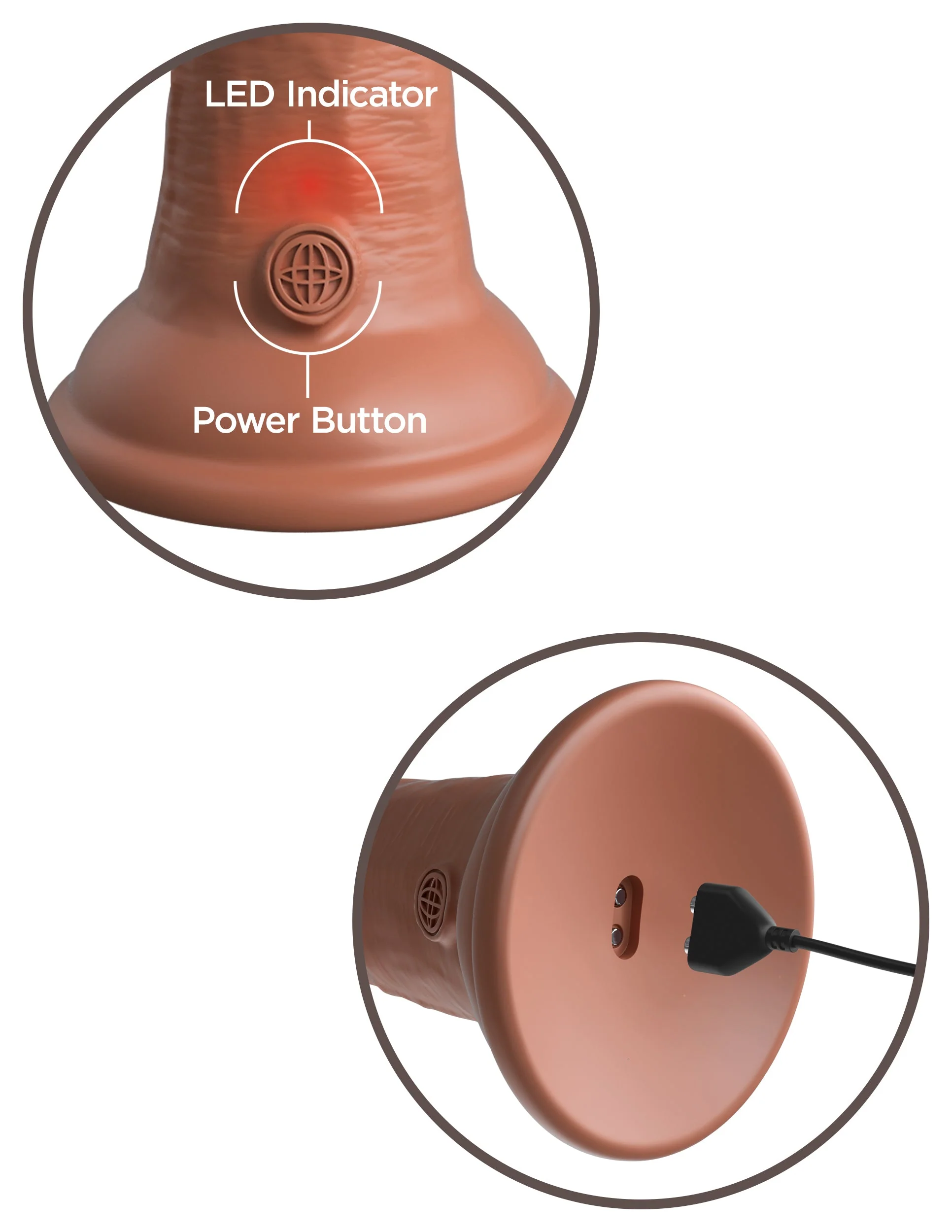King Cock Elite 6" Vibrating Silicone Dual Density Cock - Image 5
