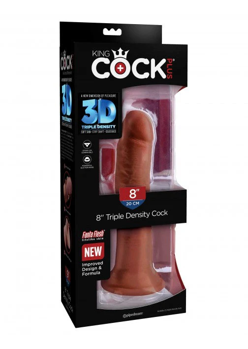 King Cock Plus 8" Triple Density Cock Brown