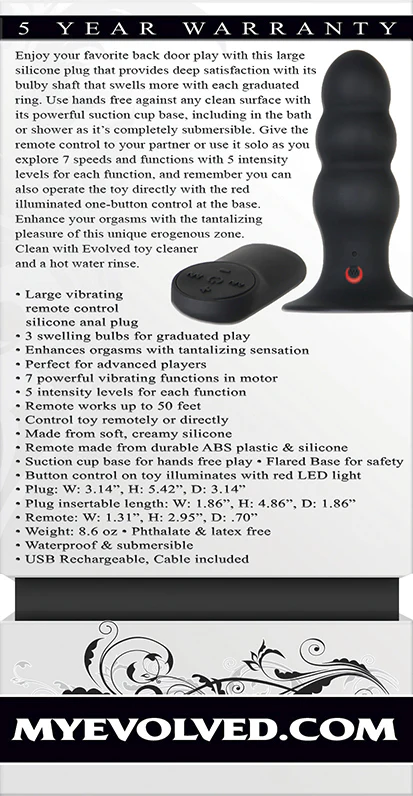 Evolved Kong Vibrating Butt Plug - Image 2