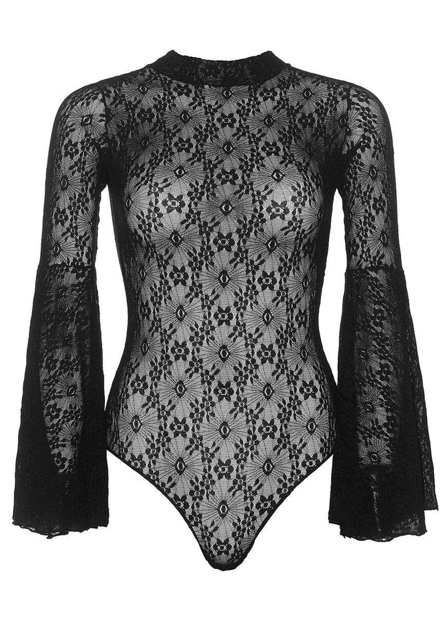 Leg Ave Lace Bell Sleeve Bodysuit 89208 O/S - Image 2