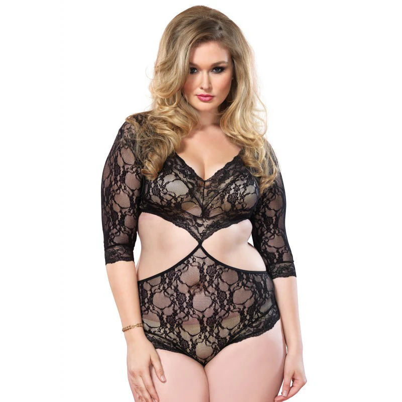 Leg Ave V Cut Teddy 81427 Q Blk