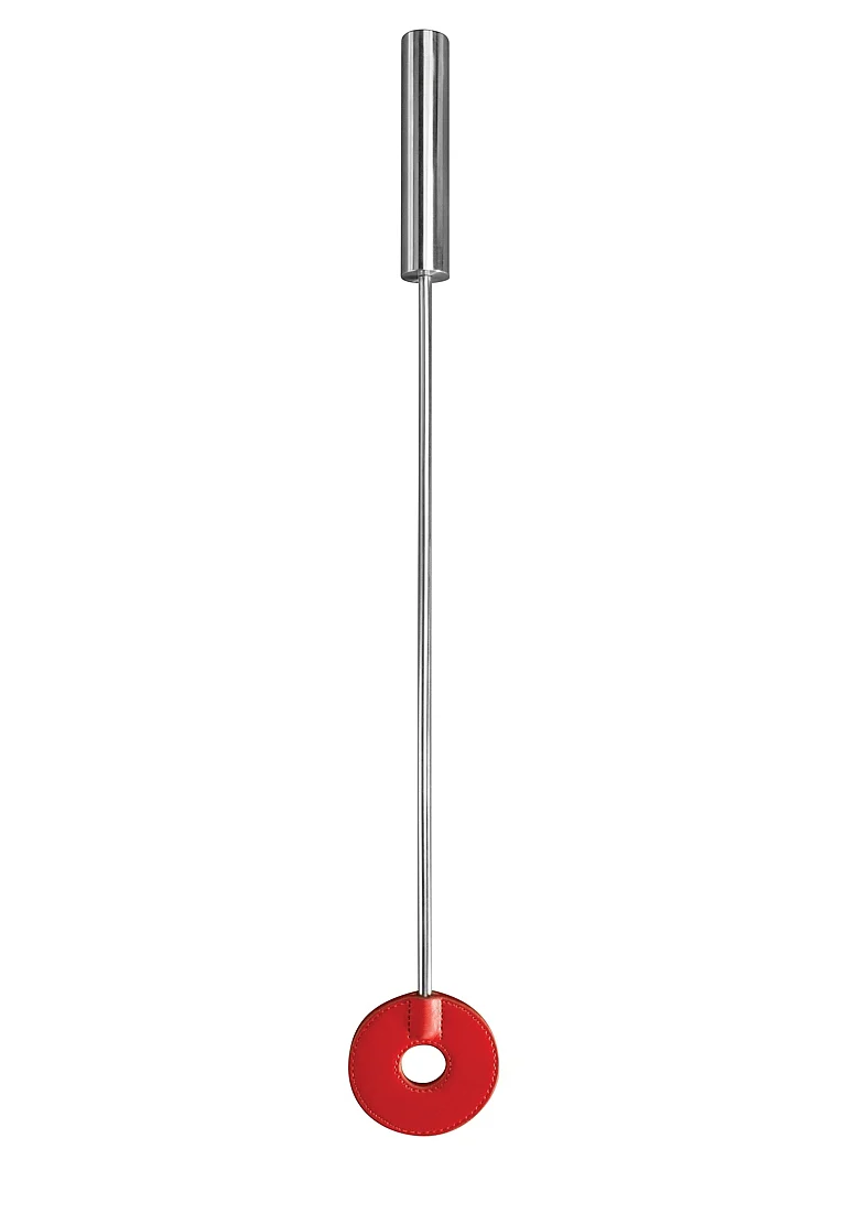 Ouch Leather Circle Tipped Crop Red